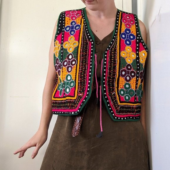 Hand Crafted Jackets & Blazers - Handmade embroidered tribal vest